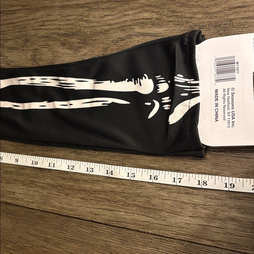 NWT [Seasons] Glow in the Dark Elbow Length Black Skeleton Gloves, Adult OS - Picture 10 of 10